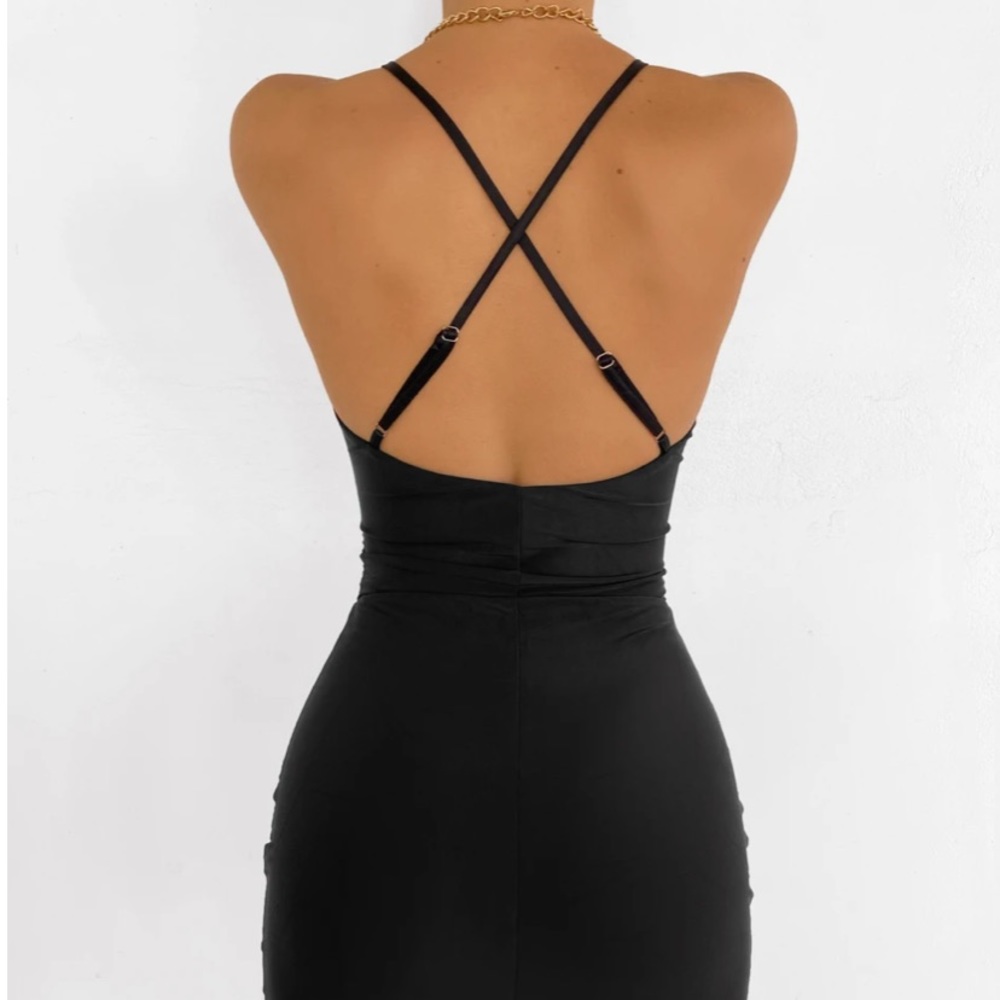 Black lace up dress